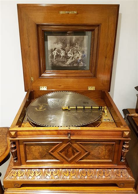 music box plays metal discs|antique wooden music boxes.